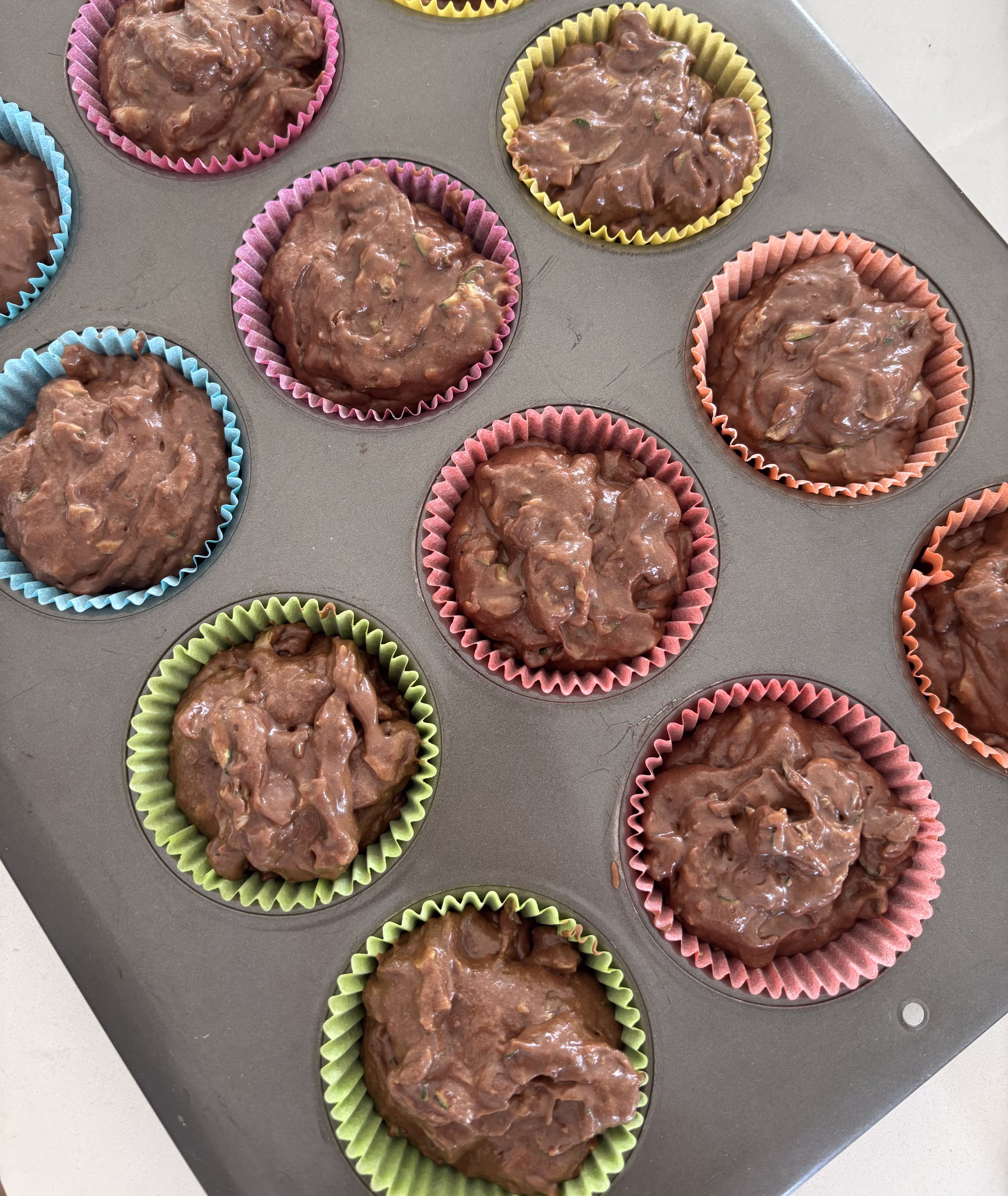 choc courgette muffins method 2