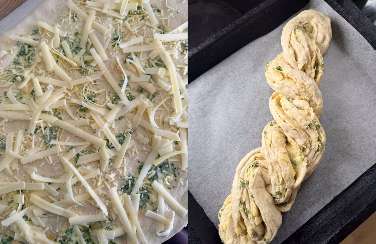 Herby cheese bread knot