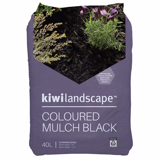 Kiwi Landscape Coloured Mulch Black 40l