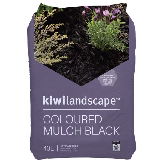 Kiwi Landscape Coloured Mulch Black 40L