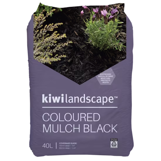 Kiwi Landscape Coloured Mulch Black 40l