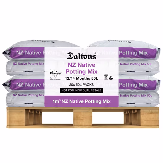 NZ Native Potting Mix 50L Packs Pallet Vis FLAT sm 1m3