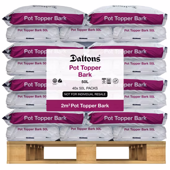 Pot Topper Bark 50L Packs Pallet Vis FLAT sm 2m3
